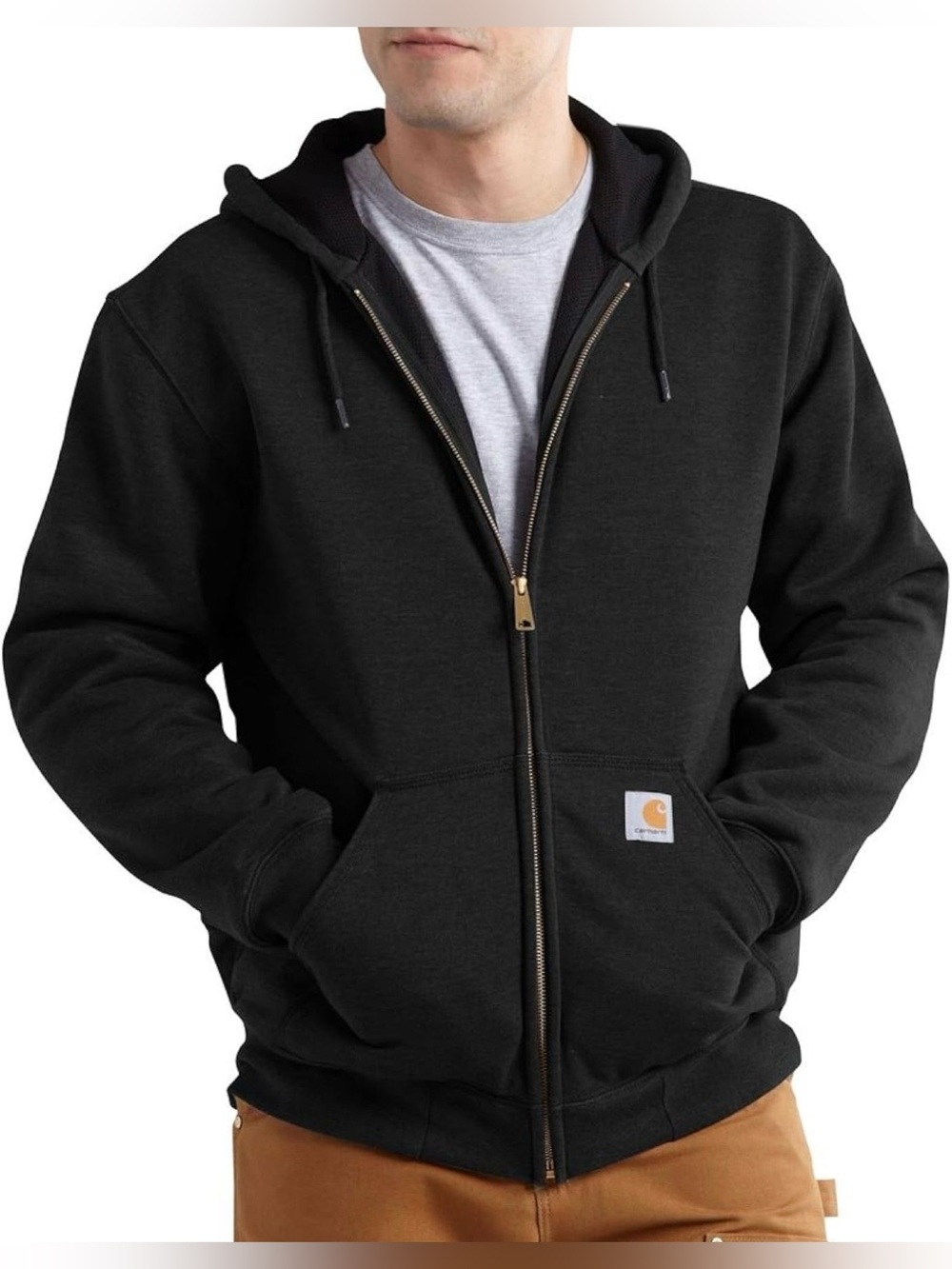 Carhartt Men's Black Full-Zip Hooded Sweatshirt